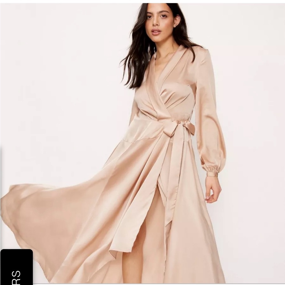 NWT Nasty Gal Blush Long Sleeve Wrap Dress